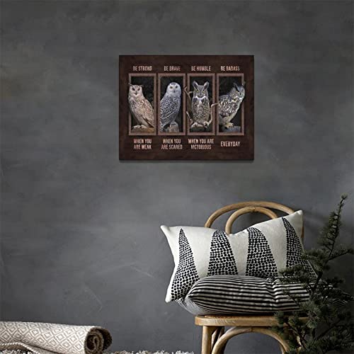 Owl Wall Art Owl Pictures Wall Decor Inspirational Canvas Print Painting Modern Home Framed Artwork For Bathroom Bedroom 12"X16" #TOP1