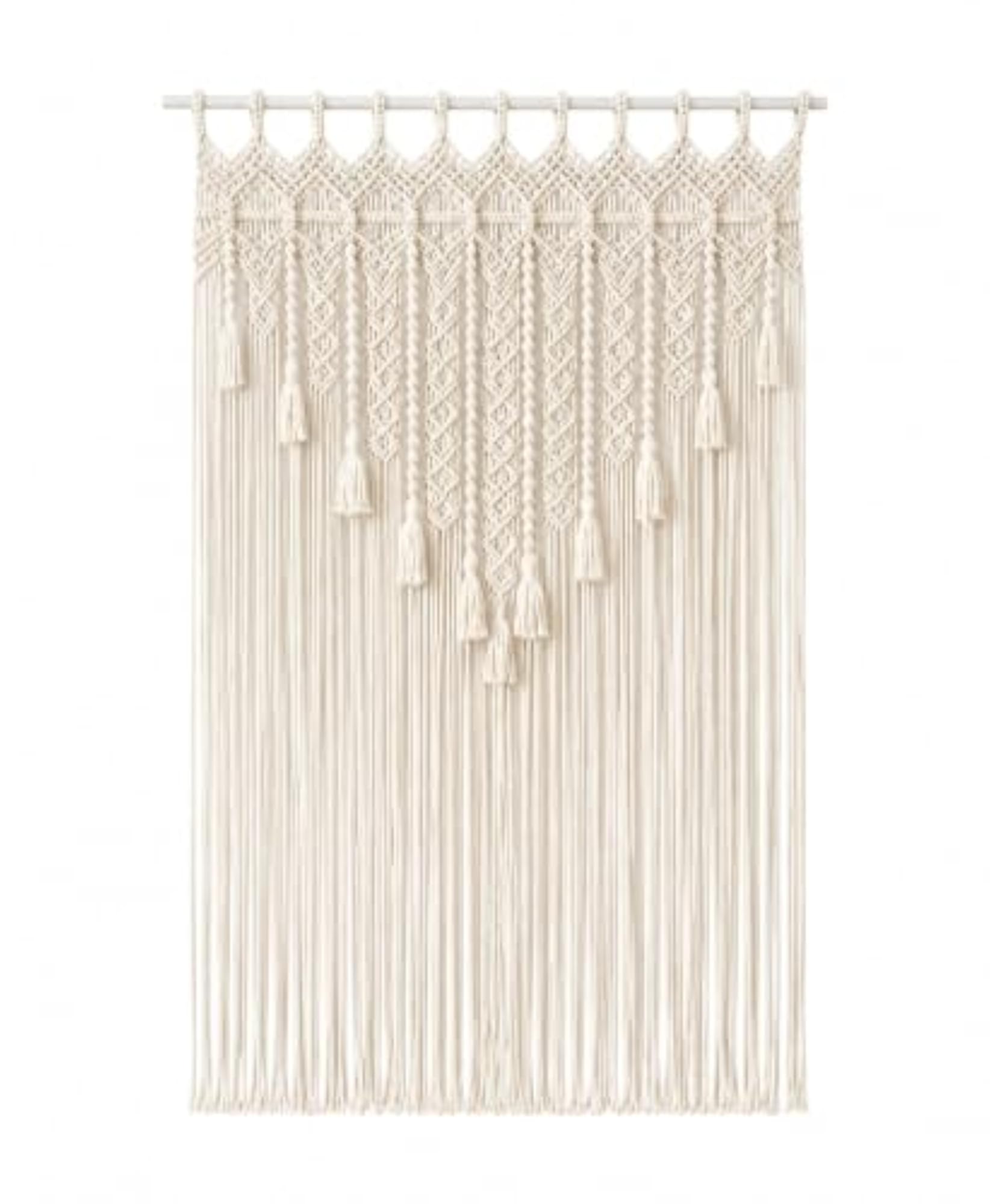 Macrame Curtains, Handwoven Boho Cotton for Home