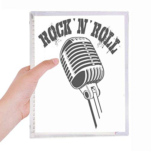 Carnet de notes à spirale Microphone pour musique - Cahier rechargeable au motif simple