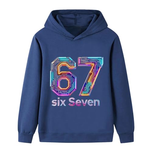 Banxidi 67 MEME Hoodies Boys Girls Six Seven Jumper Tops Kids Comfort Cotton Hoodied Swearshirt for Ages 2-13 Years