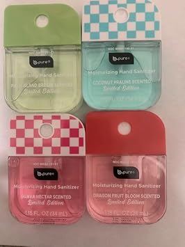 B. Pure scented Moisturizing Hand sanitizer, 115 FL OZ Palm Island Breeze Guava Nectar Coconut Praline and Dragon fruit Bloom