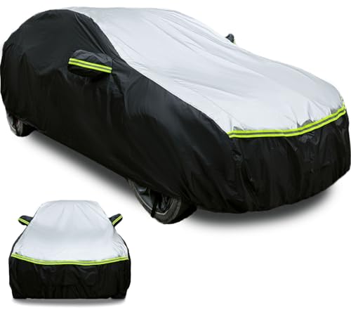 Image of Car Cover Waterproof All Weather for Large SUV,100% Outdoor Rain UV Dust Protection. For Nissan Pathfinder, Ford Explorer /Flex，Cadillac XT6，Infiniti QX60 /QX70，Kia Borrego /EV9 (SUV Length 196-208 inch)