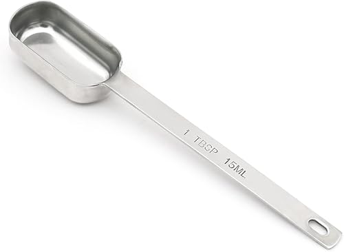 1 cucharada cuchara medidora individual, cuchara individual de acero inoxidable, cucharas de mango largo, solo 1 cucharada (0.5fl oz)
