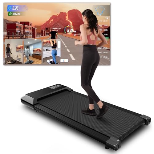 MJWW Raceable Walking Pad mit AI-Training, Laufband für Zuhause Max 136 kg, Laufband unter dem...