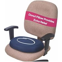 Essential Medical Supply Molded Donut Style Ring Cushion - 16 Inch Navy Chair Pillow Provides Relief for Tailbone, Hemorrhoid Pain and More