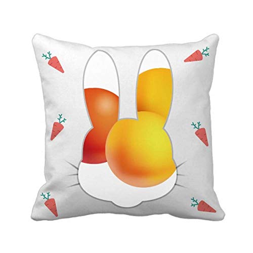 Coussin orange pour soulager le dos avec son design lapin bien-être