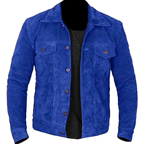 Classyak Men's Fashion Trucker Western Suede Leather Jacket