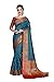 Soru Fashion Women's Banarasi Silk Saree with Un-Stitched Blouse (Booti-939_Sky Blue)