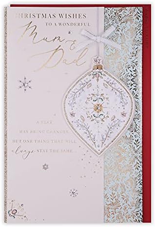 Clintons: Decorative Bauble Mum And Dad Christmas Card, Multi-Colour, 171 x 260, 1169153