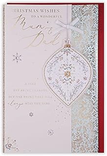 Clintons: Decorative Bauble Mum And Dad Christmas Card, Multi-Colour, 171 x 260, 1169153