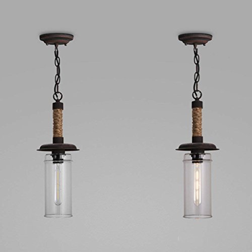 Lumière Suspendue Rétro LED en Verre pour Éviter l'Éblouissement