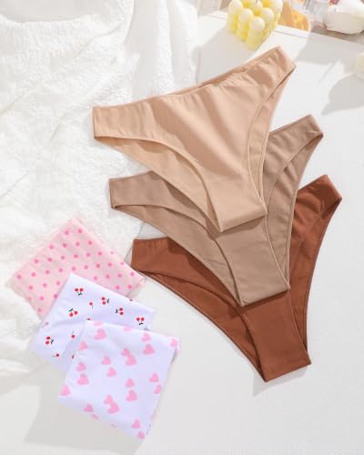 Image of FINETOO Cotton Underwear for Women Sexy Cheeky Bikini Panties Lingerie
