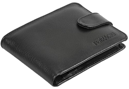 Ferracini, CARTEIRA MASCULINA FERRACINI CF396 COURO COM FECHO CENTRAL Cor:Preto