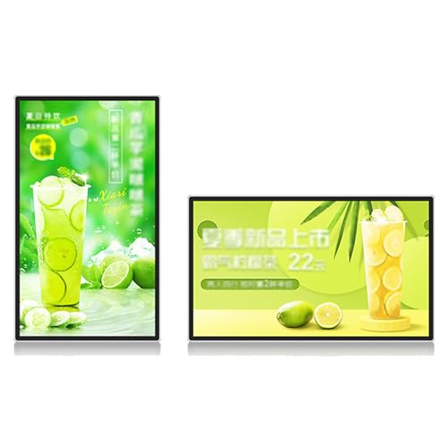 Image of 43in Digital Signage Display, Commercial Advertising Kiosk, Wall Mounted 2K IPS LCD Screen, Smart Video Media Player, with Speaker & Timed Open /Off, for Restaurant, Cafe,Non Touch Screen