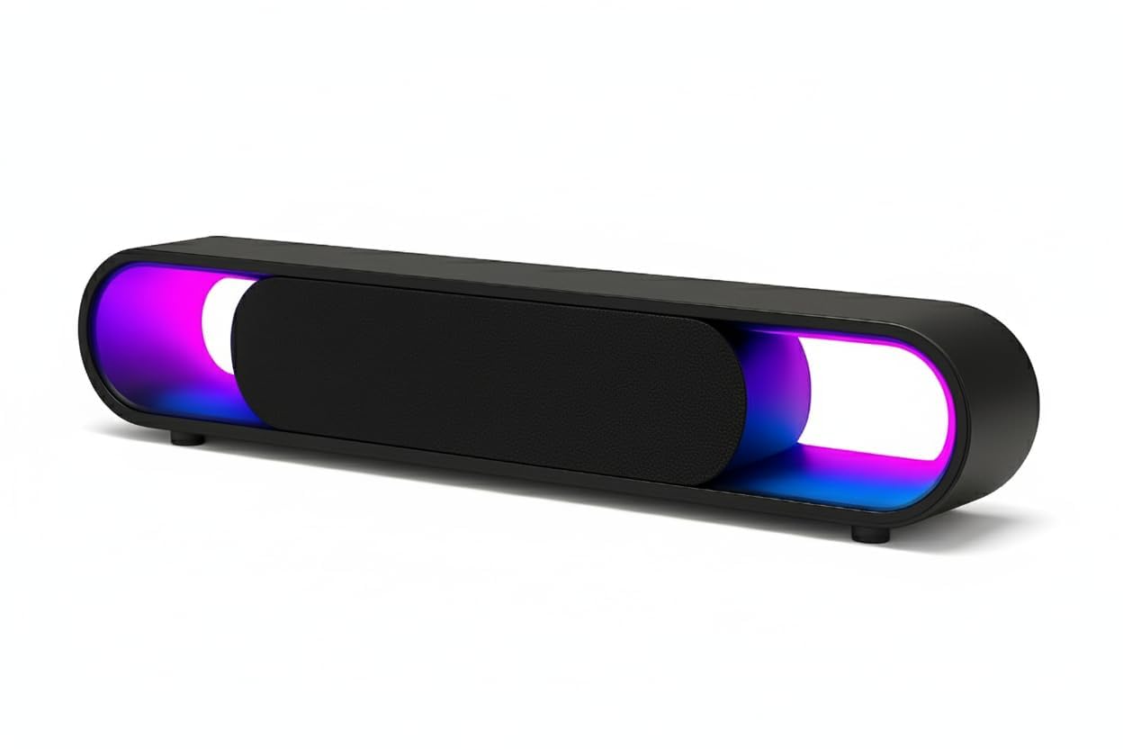 VRJTEC RGB LED Soundbar with Wireless...