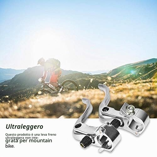 Leva Freno Bici,1 Paio di Accessori Per Freno Manubrio In Lega Di Alluminio da 24 Mm Per Bicicletta Ciclismo (Argento)