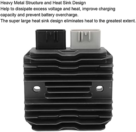 Voltage Regulator Rectifier, Replacement Electrical Voltage Regulator Rectifier for Xuv Gator 620I 625I Gas MIU14344 Heavy Metal Heat Sink Design Stable Charging Performance Easy Installation for