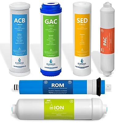 Express Water – Deionization Reverse Osmosis System Replacement Filter Set – 10 inch Size Water Filters… (50 GPD, 6 Months)