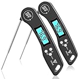 DOQAUS Digital Meat Thermometer, 2 Pack Instant Read Food Thermometer for Cooking, Kitchen Probe with Backlit & Reversible Display, Cooking Temperature for Turkey, Bread, Baking, Sourdough - Image 1