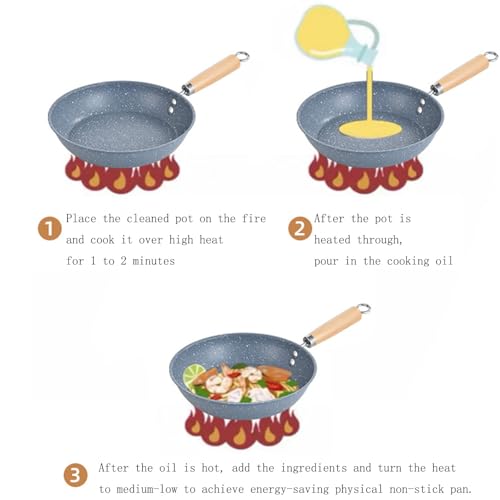 Wok de acero con fondo plano antiadherente miniatura 4