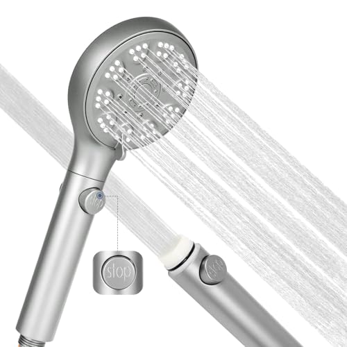 Cabezal de Ducha con Manguera 6 ft y 5 Modos Plata