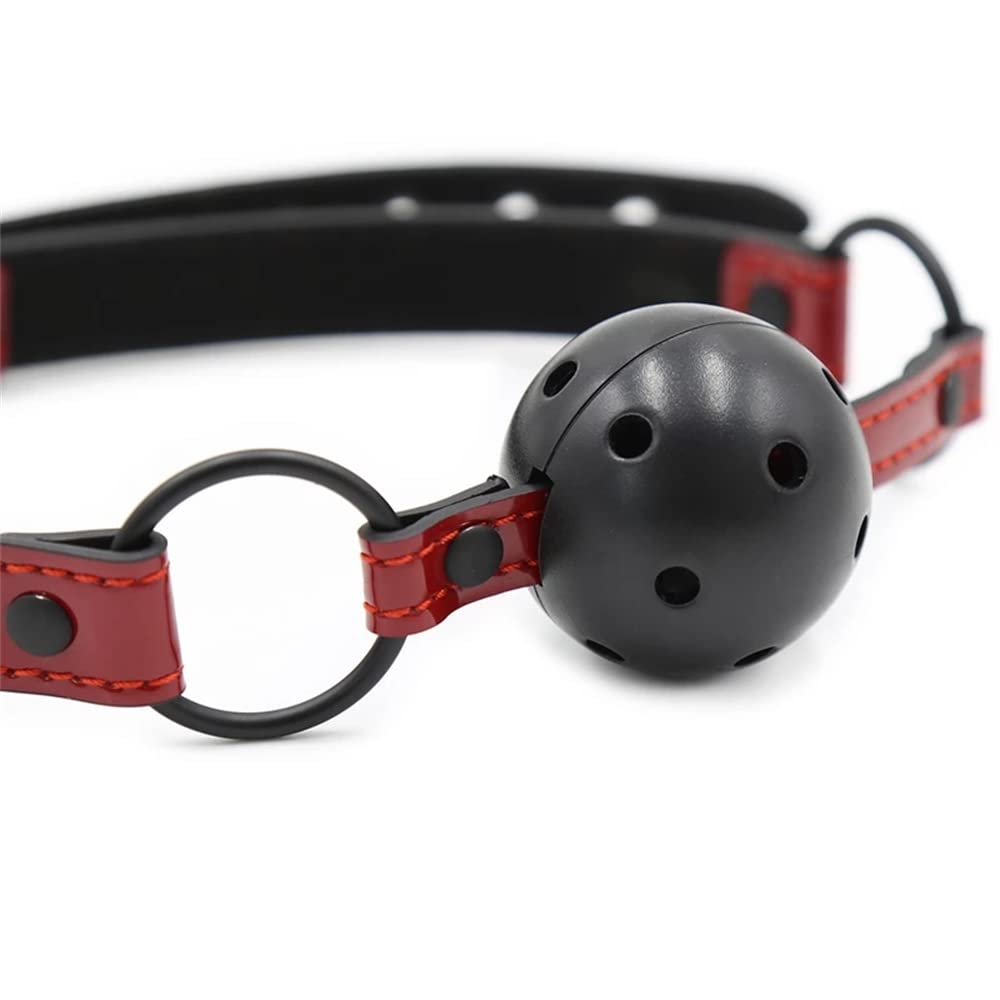 Collier de boule romantique rouge vin sexy rouge et solide, adapté aux soirées cosplay nocturnes, aux bars