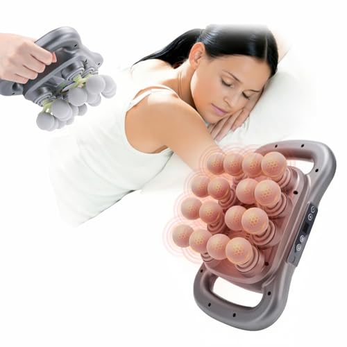 Image of 16-Head Massage Gun for Muscle Massage, Featuring 9 Modes & 9 Speed Settings for Neck, Shoulders, Buttocks, and Legs (Dark Grey)