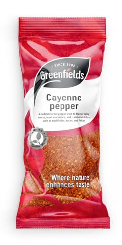 Greenfields - Pimienta de cayena 75 g, especia de chile, picante