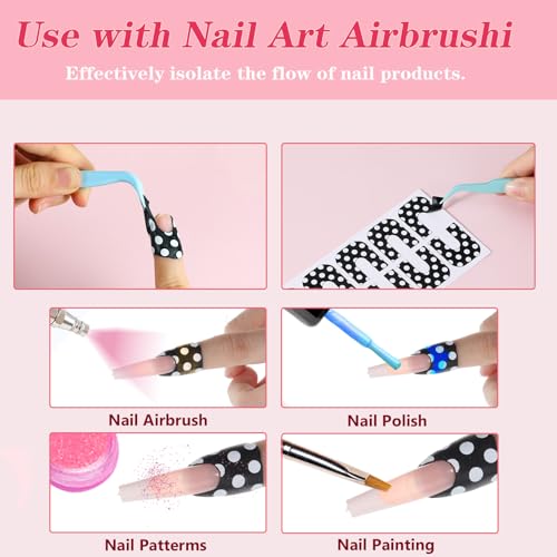 Oruola 100 Stück Nagelschablonen zum Lackieren,Lackierhilfe für Fingernägel,Tragbar Nagellack Schablone,Tupfenform Nagelschablonen,Wiederverwendbar Nagelkunst Grundlegendes Werkzeugzubehör