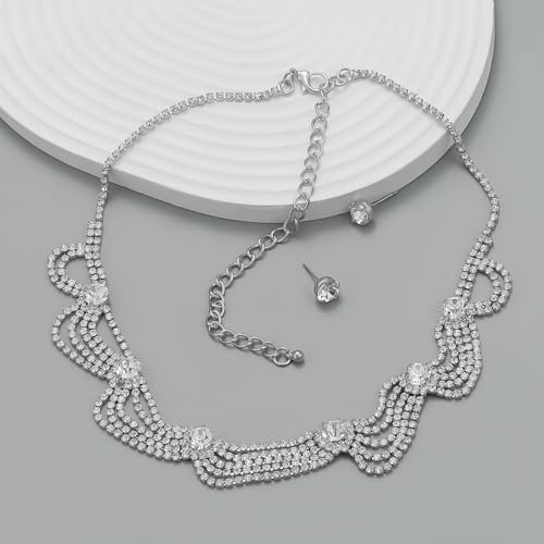 Juego de collar y pendientes de moda para mujer con cadena de garra 3