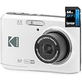 Kodak FZ45WH PIXPRO FZ45 16MP Digital Camera White Bundle with Lexar Professional 633x 64GB UHS-1 Class 10 SDXC Memory Card