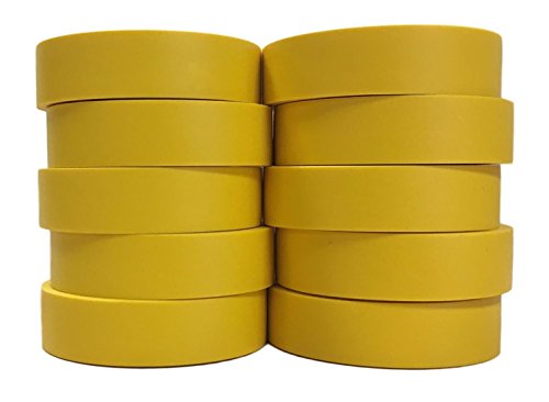 Image of TradeGear Yellow 10 Pack - UL Listed Colored Electrical Tape, 60 ft x 3 /4 in, 600V, Flame Retardant, Waterproof, Rubber Adhesive - Phase Marking, Wire ID, Automotive