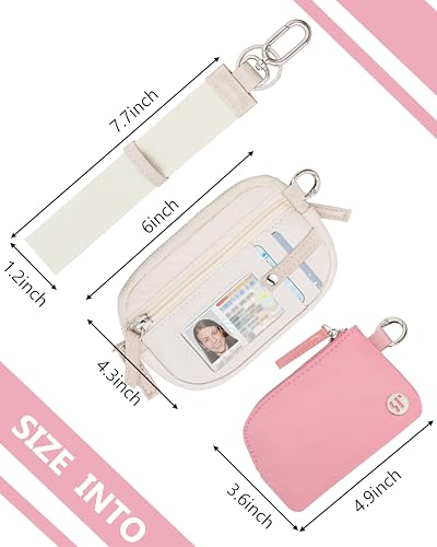 Image of Wallet Wristlet for Women, RFID Wallet Keychain with Dual Pocket | Nylon Wristlet Wallet with Coin Purse, ID Window, Card Holder and Small Wallet Design
