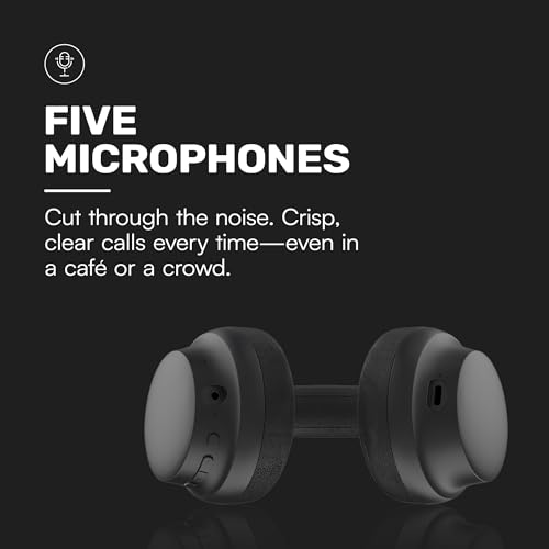 Image of Raycon Essential Bluetooth Headphones - Over The Ear, Active Noise Cancelling Wireless Headphones + Awareness Mode, Bluetooth Headset with Mic, 50 Hours of Battery Life (White)