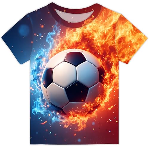 Boys T-Shirts 3D Graphic Summer Short Sleeve Tees Shirts Kids Funny Colorful Tops 3-14 Years