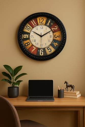 Image of Xtore Modern Versatile Minimal Wall Clock | Stylish Timepiece | Beautiful Round Dial | for Home, Office - Black