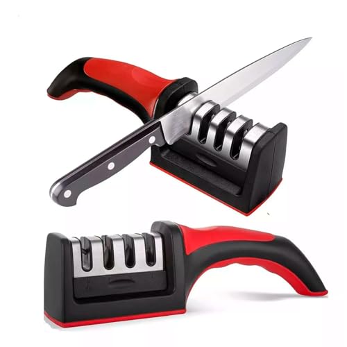 La mejor selección de Afiladores manuales para comprar hoy. 44 Afilador De Cuchillos Y Tijeras Cocina 4 En 1 de Acero Inoxidable con Base Antideslizante Y Diseño Ergonómico Manual de Color Negro