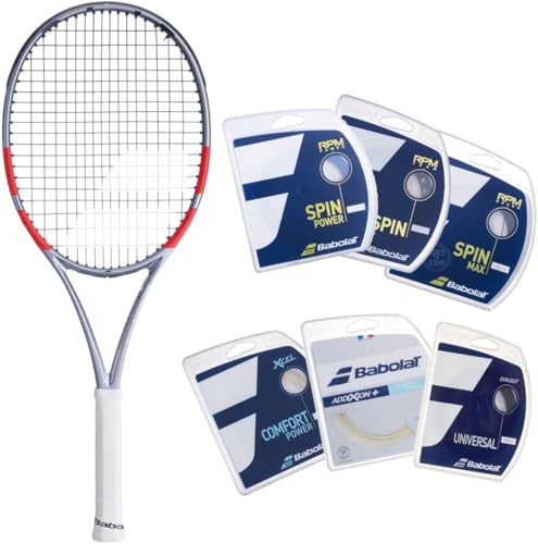 Babolat Pure Strike 100 Team 4th Gen Tennis Racquet (Carbon Grey) Strung with Your Choice of String (4 1/4)