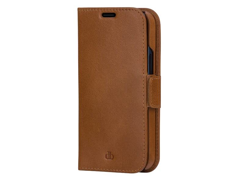 dbramante1928 Lynge Étui à Rabat en Cuir grainé pour téléphone Portable Apple iPhone 13 Pro Max Marron Clair