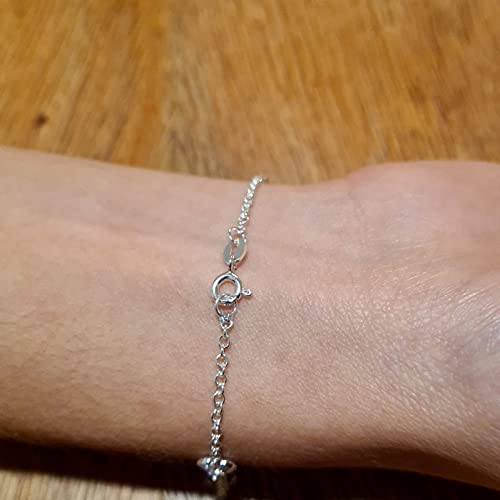 Pulseira Prata 925 Legítima Feminina Coração Zircônia