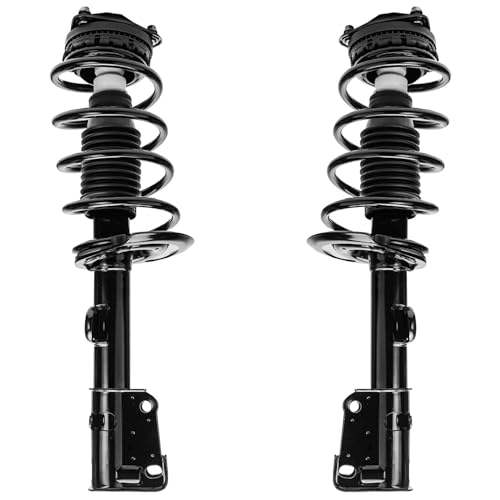 Image of Detroit Axle - Front Struts Kit for 2008 2009 2010 Chrysler Town & Country Dodge Grand Caravan, 2 Struts Coil Spring 2 Outer Tie Rods Replacement Suspension
