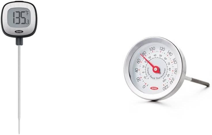 OXO Good Grips Chef's Precision Digital Instant Read Thermometer (Black) and Chef's Precision Meat Thermometer (Silver)
