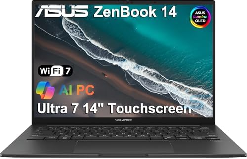 ASUS Zenbook 14 OLED Touchscreen AI PC Laptop,14" FHD+, Intel Cor...