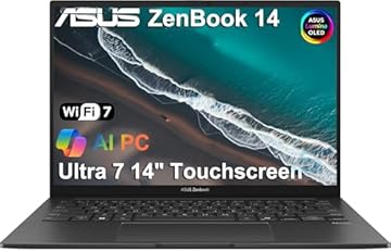 ASUS Zenbook 14 OLED Touchscreen AI PC Laptop,14" FHD+, Intel Ultra 7 255H, 16GB DDR5, 1TB SSD,16-Core (> i9-13900H), Backlit, 2x Thunderbolt 4, Wi-Fi 7, IR Webcam, 18-Hr Battery, Win 11 Pro, UX3405
