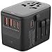 Produktbild QENEQ 65W GaN Reiseadapter Weltweit mit USB C und AC Steckdose Internationaler Steckdosenadapter Reisestecker Adapter Weltweit Mehrfachsteckdose Travel Adapter für EU USA UK Japan Thailand Australien
