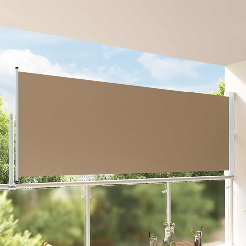 Auvent latéral rétractable extensible de 300 cm avec cadre en fer peint