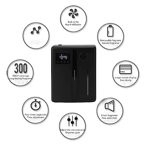 Topiky Máquina de Aire de Bluetooth Mejorada, Difusor de Aceite Esencial de Atomización Inteligente, Difusor de Aceite Esencial sin Agua Profesional, Difusor de (Negro)