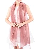 ADVANOVA Ideal Gift for Women Wool Silk Scarf Lightweight Evening Wrap Wedding Sheer Gift Box Purple Old Rose