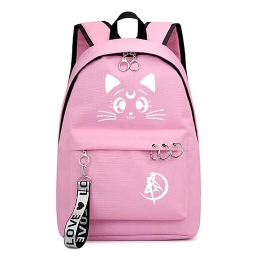 WANHONGYUE Anime Sailor Moon Luminous Backpack Book Bag Laptop School Bag Cosplay Daypack Rucksack Bag 1123/10