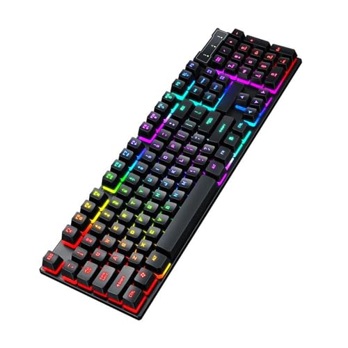 Teclados con cable USB de alta respuesta con luces RGB y teclas flotantes antisalpicaduras